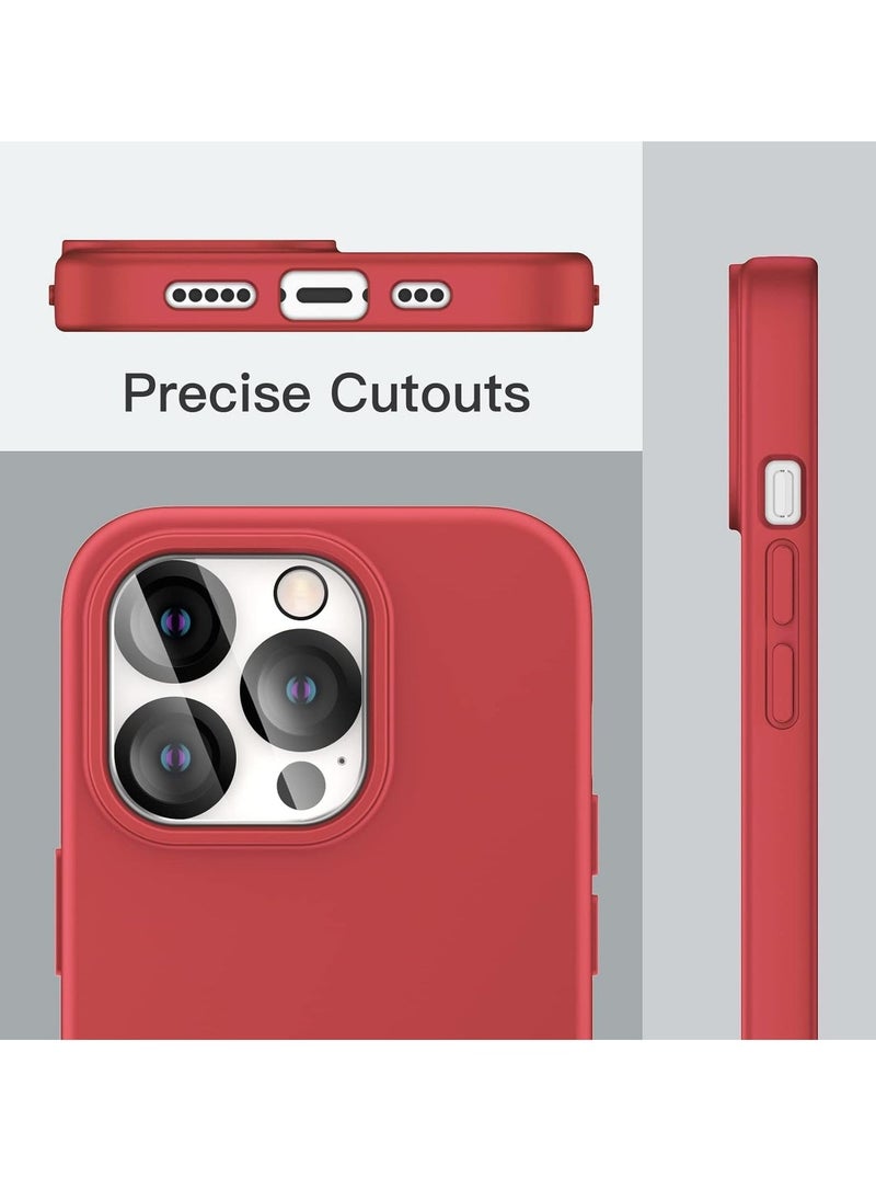 Raxoom iPhone 14 Pro Max Cover, with 2 Pack Screen Protector + 2 Pack Camera Lens Protector, Liquid Silicone [Full Body] Protection Shockproof [Drop Protection] Case 6.7 inches (Red) - Image 5