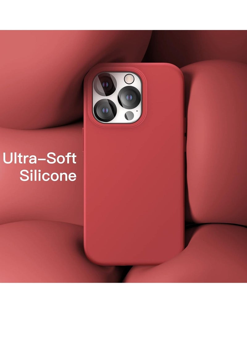 Raxoom iPhone 14 Pro Max Cover, with 2 Pack Screen Protector + 2 Pack Camera Lens Protector, Liquid Silicone [Full Body] Protection Shockproof [Drop Protection] Case 6.7 inches (Red) - Image 4