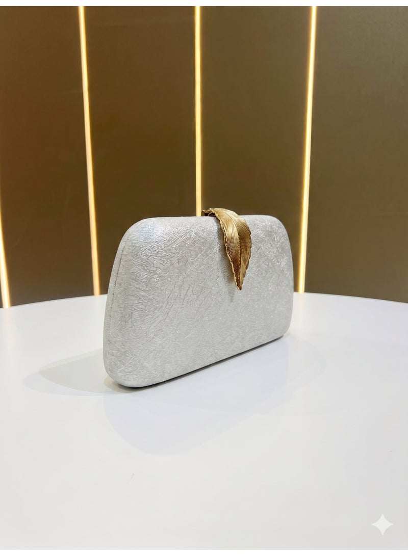 Flossie Evening clutch, White, velvet, perfect for evening outings, highlighting an elegant, sophisticated style - Image 5