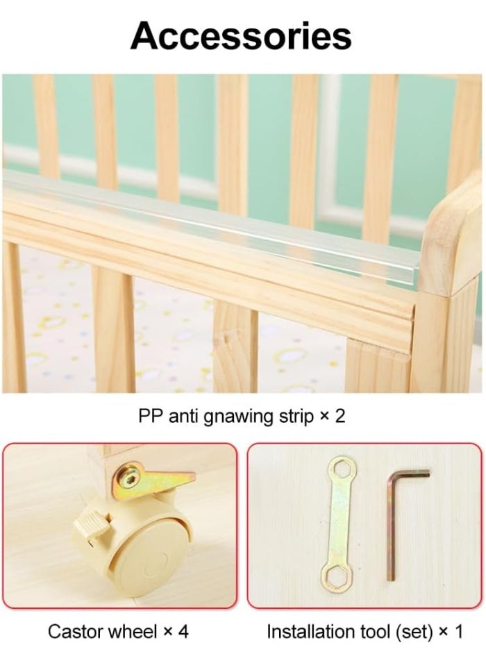 DOOKOO Baby Bedside Crib, Premium Baby Bed, Wooden Newborn Bedside Bassinet, Infant Nursery Bedding for Boys and Girls with Mattress, Mosquito Net, Cartoon Quilt and Sheet, Mattress - Image 3