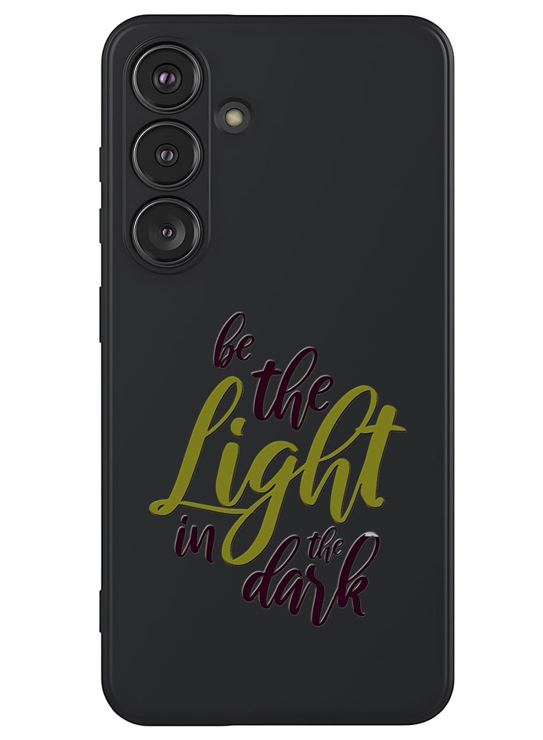 Theodor Protective Slim Fit Case Liquid Silicone Cover with Full Body Protection Anti-Scratch Shockproof Case For Samsung Galaxy S25 (Black) - Be the Light in the Dark - Image 1