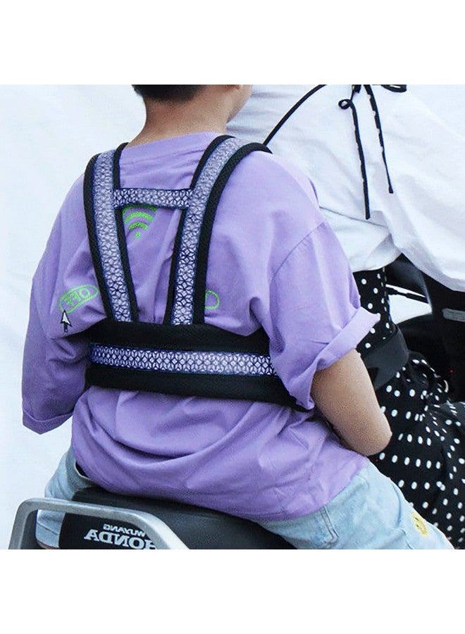 Clobeau Child Motorcycle Safety Harness Reflective Strip Breathable Adjustable with Two Handles Motorcycle Harness Anti-fall Child Safety Harness for Kid 2-12Years Safety Harnesses Bike Safety Belt (Blue) - Image 1