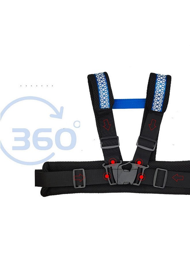 Clobeau Child Motorcycle Safety Harness Reflective Strip Breathable Adjustable with Two Handles Motorcycle Harness Anti-fall Child Safety Harness for Kid 2-12Years Safety Harnesses Bike Safety Belt (Blue) - Image 4