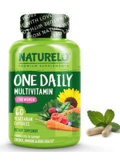 One Daily Multivitamin For Women 60 Vegetarian Capsules Dietary Supplement Formulated To Support Energy,Immune & Bone Health