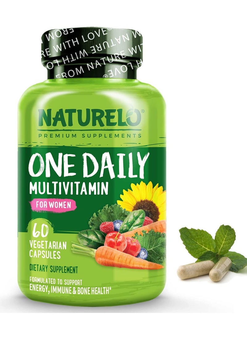 NATURELO - One Daily Multivitamin For Women 60 Vegetarian Capsules Dietary Supplement Formulated To Support Energy,Immune & Bone Health - Image 1