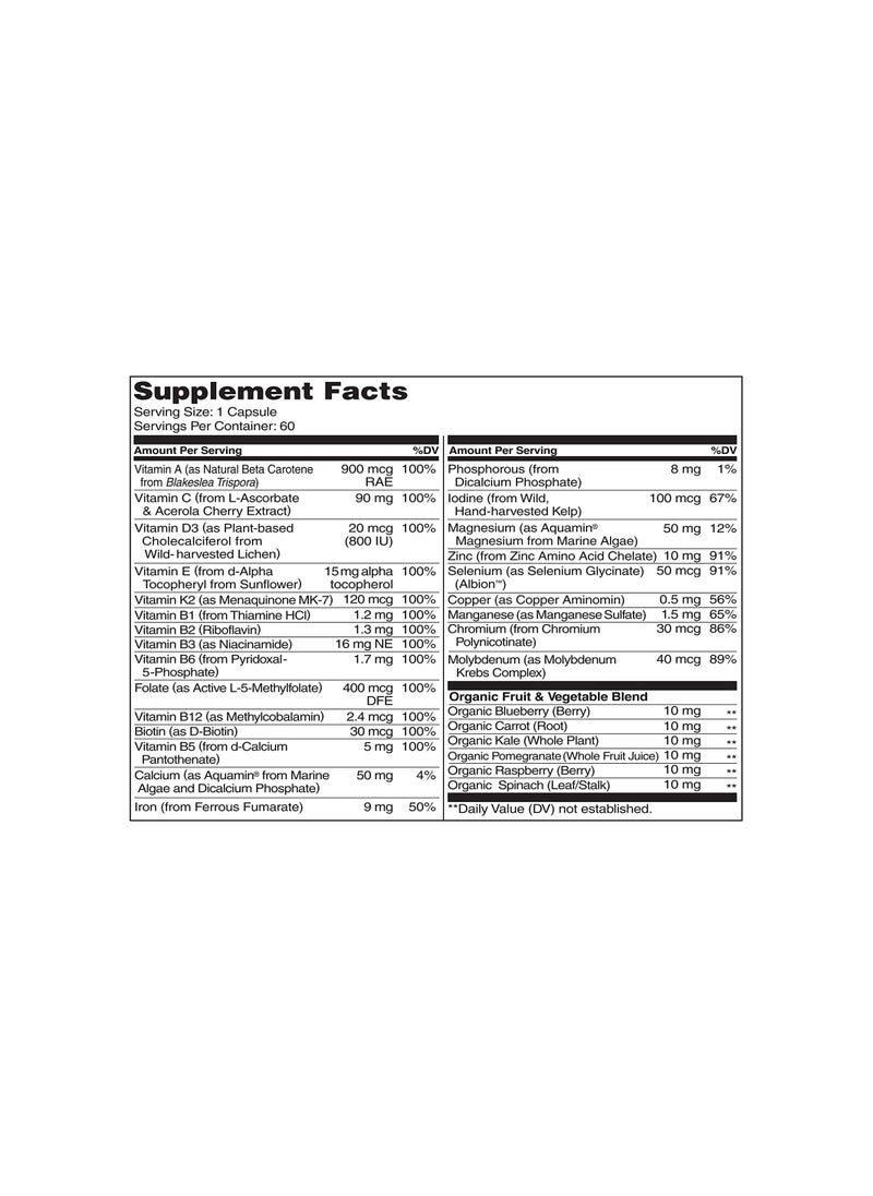 NATURELO - One Daily Multivitamin For Women 60 Vegetarian Capsules Dietary Supplement Formulated To Support Energy,Immune & Bone Health - Image 1