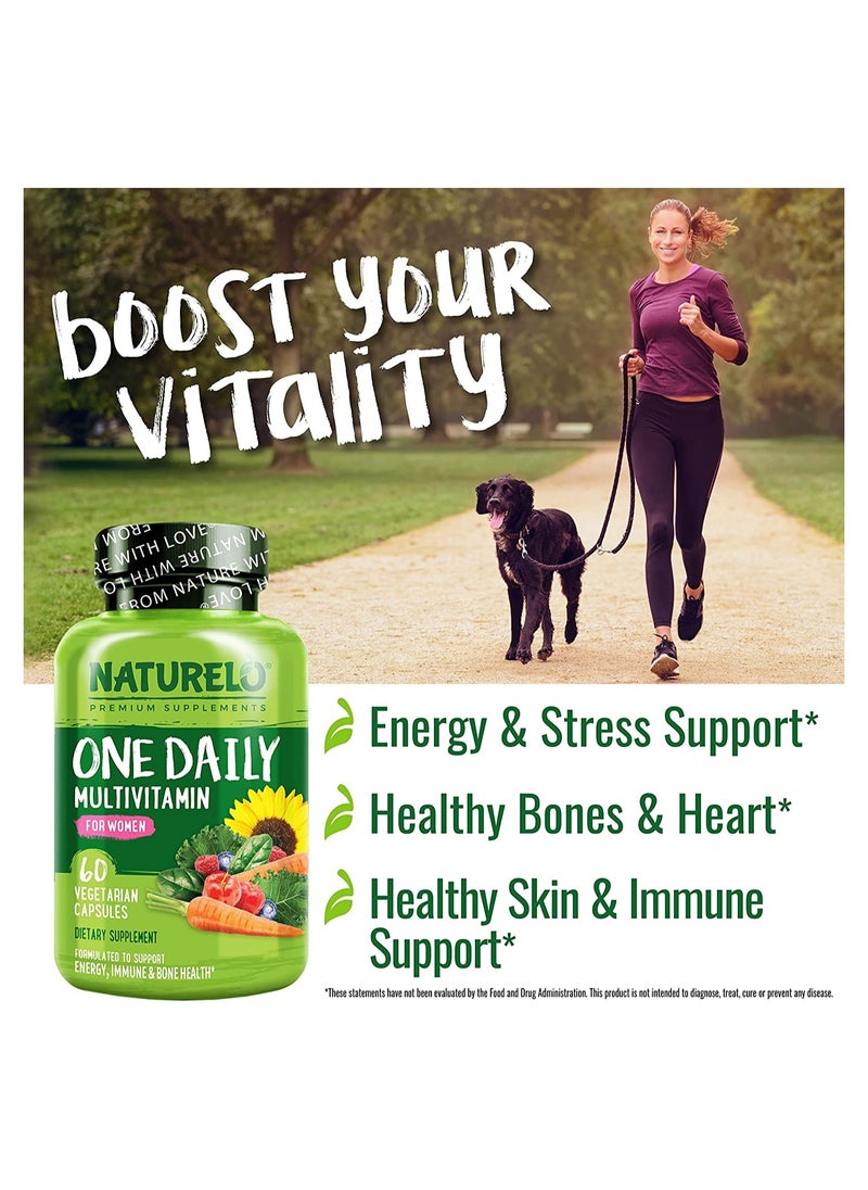 NATURELO - One Daily Multivitamin For Women 60 Vegetarian Capsules Dietary Supplement Formulated To Support Energy,Immune & Bone Health - Image 1
