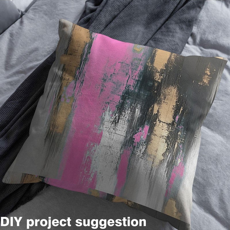 Erosebridal Pink Black Graffiti Fabric By the Yard Abstract Modern Girly Room Decor Upholstery Fabric Contemporary Artistic Decorative Fabrics Geometric Retro Art DIY Art,5 Yards - Image 4