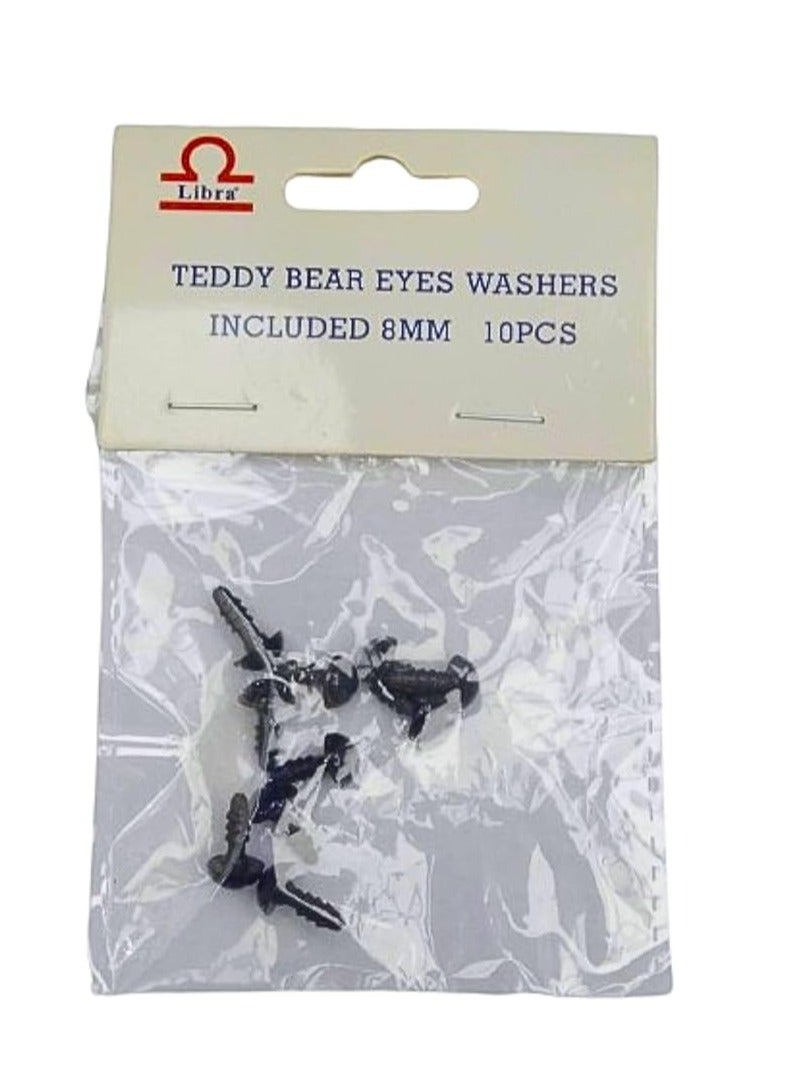 Libra TEDDY BEAR EYES WASHERS INCLUDED 10MM 10PCS - Image 1