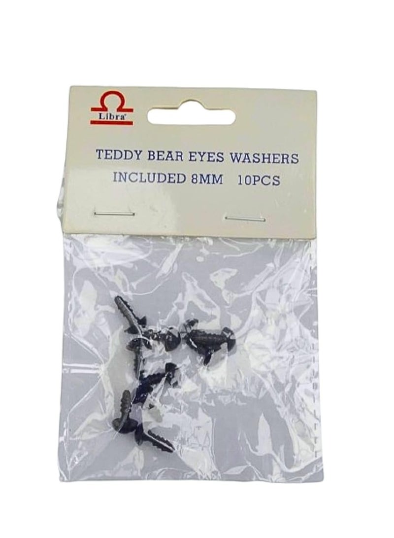 Libra TEDDY BEAR EYES WASHERS INCLUDED 10MM 10PCS - Image 2
