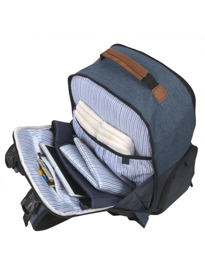 Fisher-Price Fisher-Price Multi-Pocket Multifunction Baby Essentials Travel Diaper Bag Backpack with Matching Changing Pad, Insulated Bottle Pocket, Wipes Case and Stroller Straps in Large Unisex Blue River - Image 2
