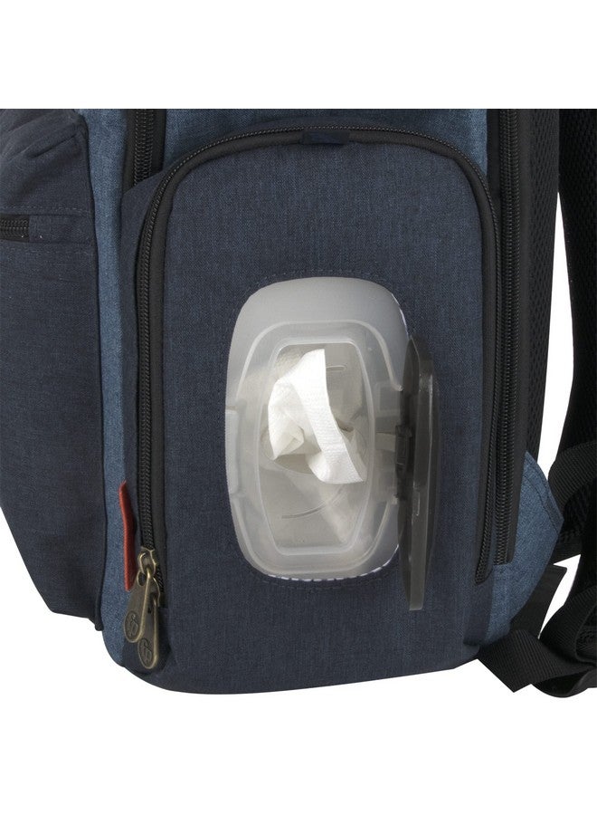 Fisher-Price Fisher-Price Multi-Pocket Multifunction Baby Essentials Travel Diaper Bag Backpack with Matching Changing Pad, Insulated Bottle Pocket, Wipes Case and Stroller Straps in Large Unisex Blue River - Image 3