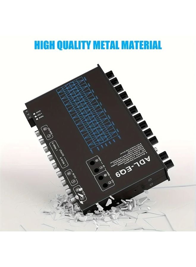 Upgraded 9 Band Car Audio Equalizer USB Powered 12V Universal Fit Graphic Tuning - Image 1