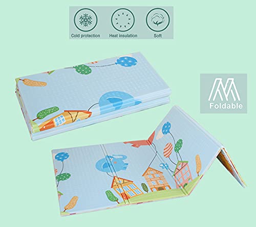 Vic Kid® Baby Play Mat/Foldable Crawling Mat/Medium Size Foam/Double Sides Multi-Purpose Water Proof. (5.8 X 5.15Ft) (Side A- Fly Horse + Pink Elephant)… - Image 3