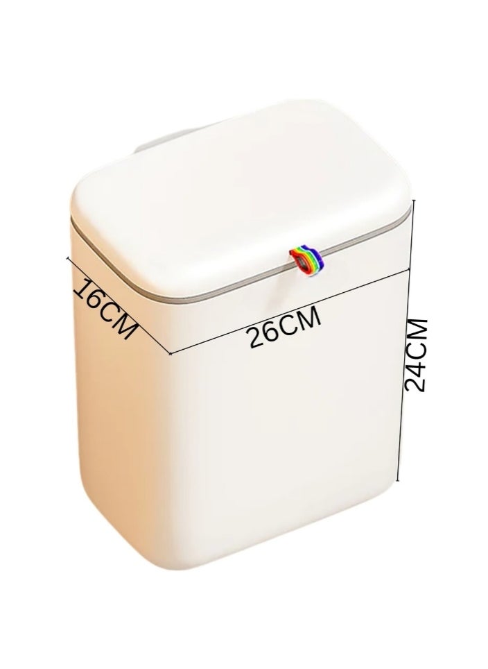 LL - 10L Hanging Kitchen Trash Can – Under-Sink Cabinet Door Waste Bin, Wall-Mounted Space-Saving Mini Garbage & Compost Bin with Sliding & Flip-Up Odor-Sealing Lid, Durable ABS Plastic - Image 1