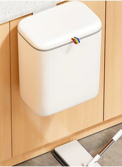 LL 10L Hanging Kitchen Trash Can – Under-Sink Cabinet Door Waste Bin, Wall-Mounted Space-Saving Mini Garbage & Compost Bin with Sliding & Flip-Up Odor-Sealing Lid, Durable ABS Plastic  - Image 2