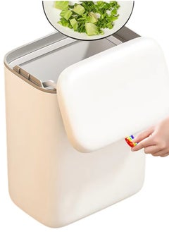 LL 10L Hanging Kitchen Trash Can – Under-Sink Cabinet Door Waste Bin, Wall-Mounted Space-Saving Mini Garbage & Compost Bin with Sliding & Flip-Up Odor-Sealing Lid, Durable ABS Plastic  - Image 1