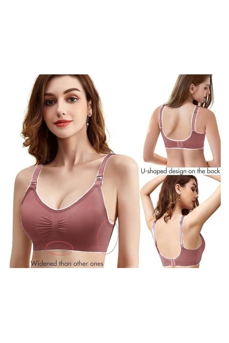 Nursing Bra 5 Pack Womens Maternity Breastfeeding Bra Seamless Wireless Sleep Bra with Bra Extenders - Image 4
