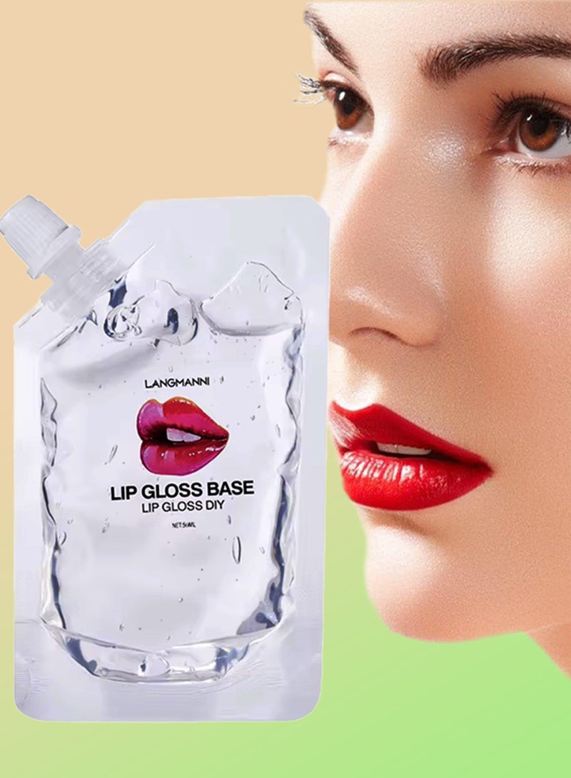 LANGMANNI 50ml Lip Gloss Base Moisturize Lip Gloss Base Oil Material Makeup Primers Non Stick Lipstick Primer for DIY Handmade Lip Balms Lip Gloss Transparent Lip Glaze Base Lip Oil - Image 1