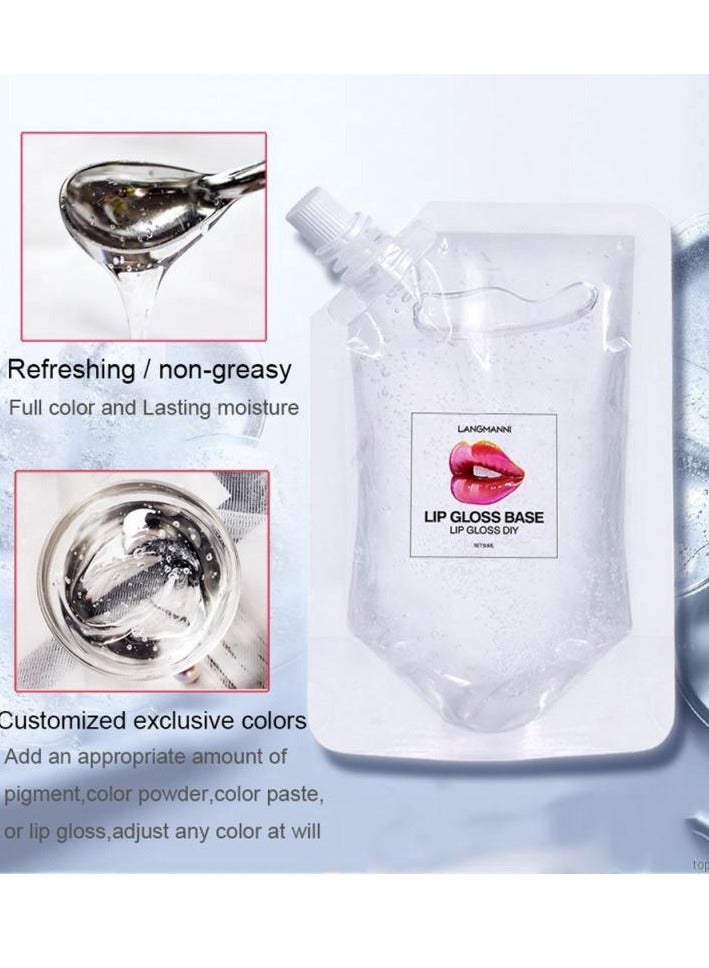 LANGMANNI 50ml Lip Gloss Base Moisturize Lip Gloss Base Oil Material Makeup Primers Non Stick Lipstick Primer for DIY Handmade Lip Balms Lip Gloss Transparent Lip Glaze Base Lip Oil - Image 2