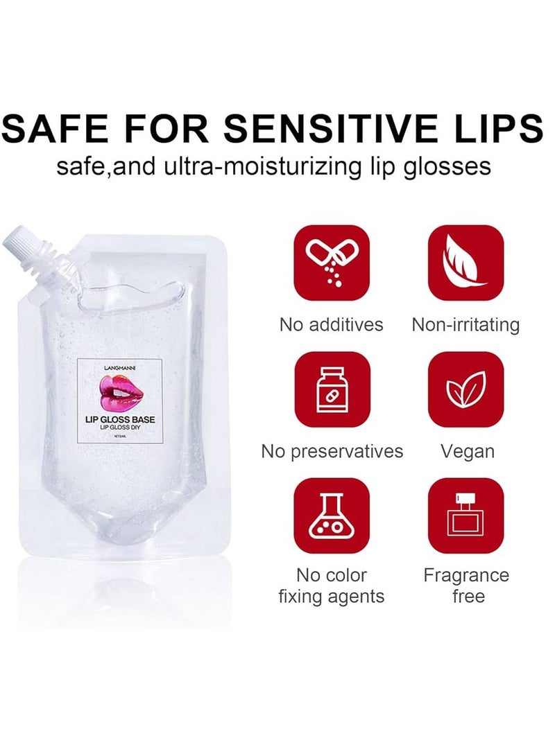 LANGMANNI 50ml Lip Gloss Base Moisturize Lip Gloss Base Oil Material Makeup Primers Non Stick Lipstick Primer for DIY Handmade Lip Balms Lip Gloss Transparent Lip Glaze Base Lip Oil - Image 5