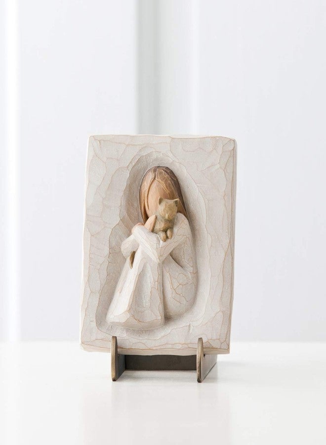 Willow Tree Comfort, an Embrace of Comfort and Love, an Expression of Friendship and Love of Cats in Carved Bas-Relief, Sculpted Hand-Painted Plaque - Image 3