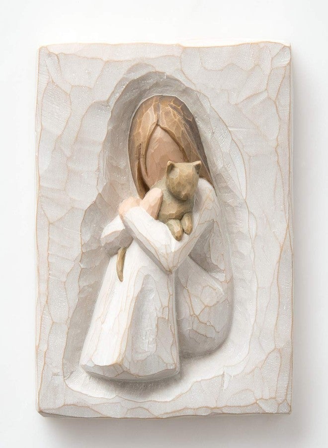 Willow Tree Comfort, an Embrace of Comfort and Love, an Expression of Friendship and Love of Cats in Carved Bas-Relief, Sculpted Hand-Painted Plaque - Image 2