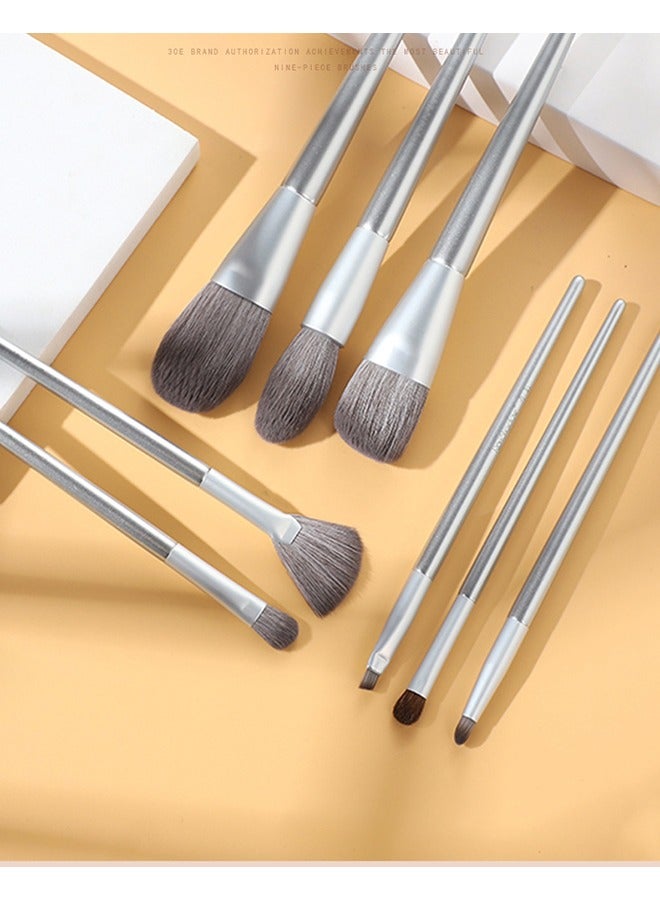 general 8 Piece Makeup Brush Set with PU Bag Milk Tea Color - Image 5