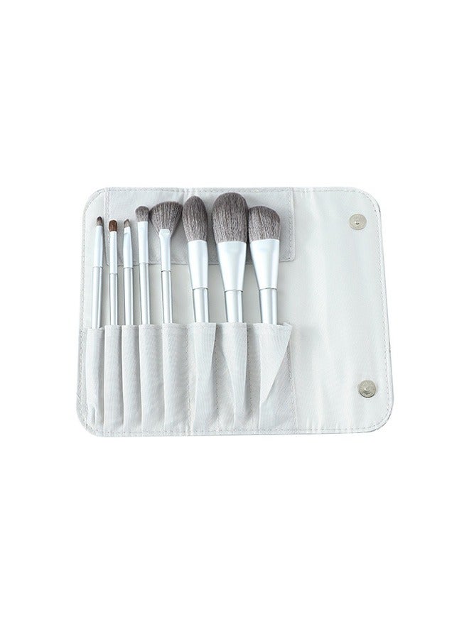general 8 Piece Makeup Brush Set with PU Bag Milk Tea Color - Image 4