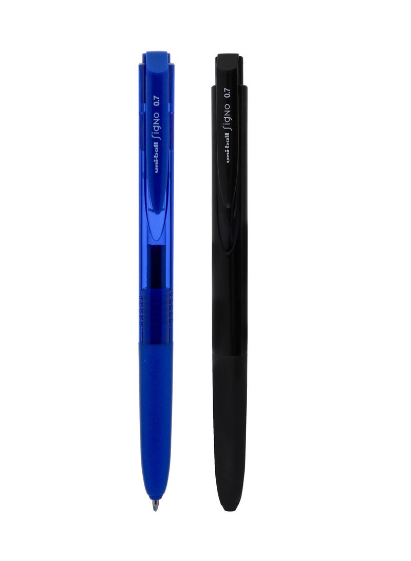 Uniball 2-Piece Signo Rollerball Pen 0.7mm Tip Blue And Black Ink - Image 1