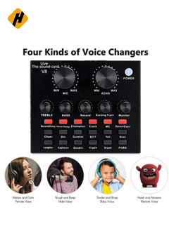 HuHa Microphone,Live Sound Card & BM800 Suspension Microphone Kit Broadcasting Recording Condenser Microphone Set Intelligent Volume Audio Mixer Sound Card for Computer PC Live Sound  - Image 4