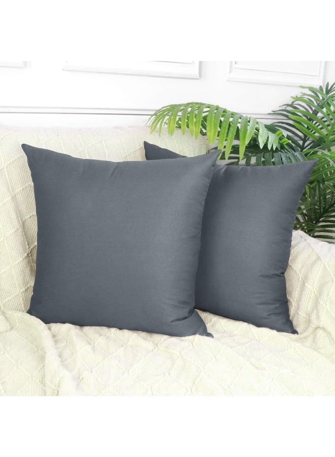 Thmyo Thmyo 4Pack 100 Cotton Comfortable Solid Decorative Throw Pillow Case Square Cushion Cover Pillowcase Sublimation Blank Pillow Covers DIY Throw Pillowcase for Sofa18x18 inch 45x45cmDark Grey  - Image 4