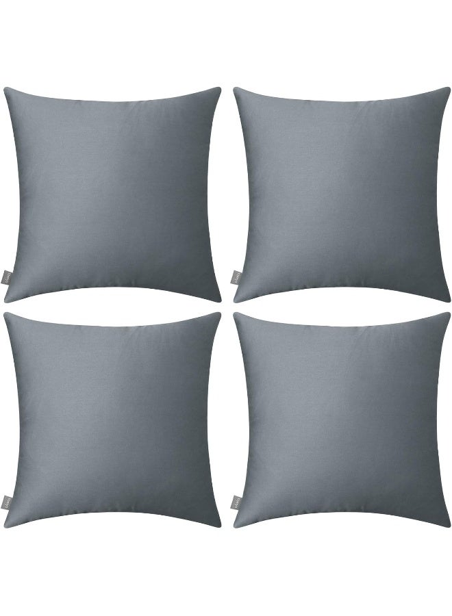 Thmyo Thmyo 4Pack 100 Cotton Comfortable Solid Decorative Throw Pillow Case Square Cushion Cover Pillowcase Sublimation Blank Pillow Covers DIY Throw Pillowcase for Sofa18x18 inch 45x45cmDark Grey  - Image 3