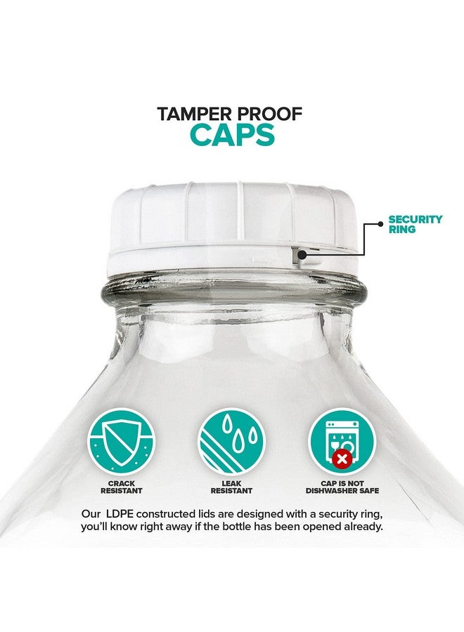 Stock Your Home Stock Your Home 64-Oz Glass Milk Jugs with Caps (2 Pack) - 64 Ounce Food Grade Glass Bottles - Dishwasher Safe - Bottles for Milk, Buttermilk, Honey, Tomato Sauce, Jam, Barbecue Sauce - Image 3