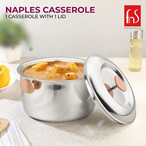 FNS Marbella Stainless Steel Double Walled Insulated Designer Casserole with Lid | Marbel Finsh | Odour Free | BPA Free | Ideal for Curry Rice Chappati | Easy to Carry | Easy to Store (3000ml) - Image 2