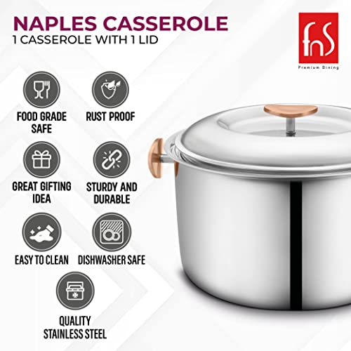 FNS Marbella Stainless Steel Double Walled Insulated Designer Casserole with Lid | Marbel Finsh | Odour Free | BPA Free | Ideal for Curry Rice Chappati | Easy to Carry | Easy to Store (3000ml) - Image 4