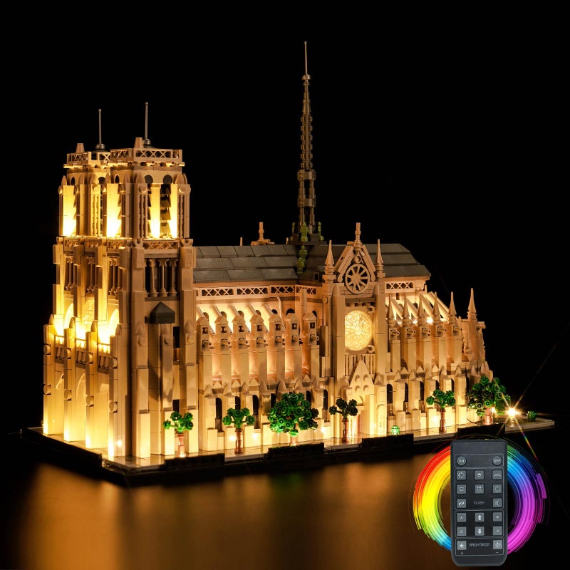 LocoLee Light Kit Compatible with Lego Notre Dame Cathedral Architecture 21061 Creative Lighting Set Accessories Compatible with Lego Paris Notre Dame 21061 Set No Models Only Light RC Version - Image 3