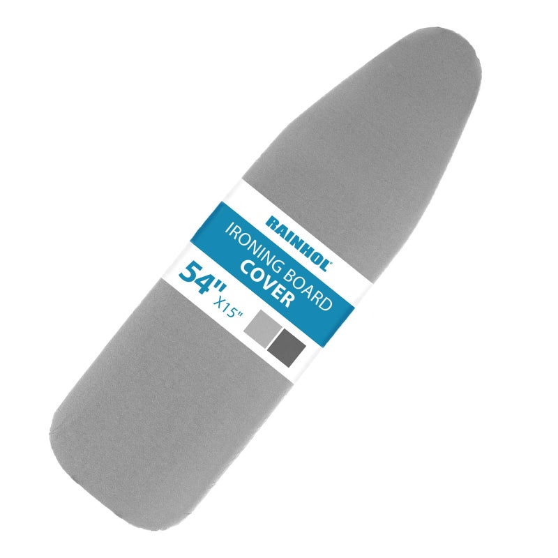 RAINHOL Ironing Board Cover and Pad 15x54, Full Size Extra Thick Padded Iron Board Cover with Aluminum Coated, Non Stick Stain and Scorch Resistant, Elastic Edge, Standard Size, Grey - Image 1