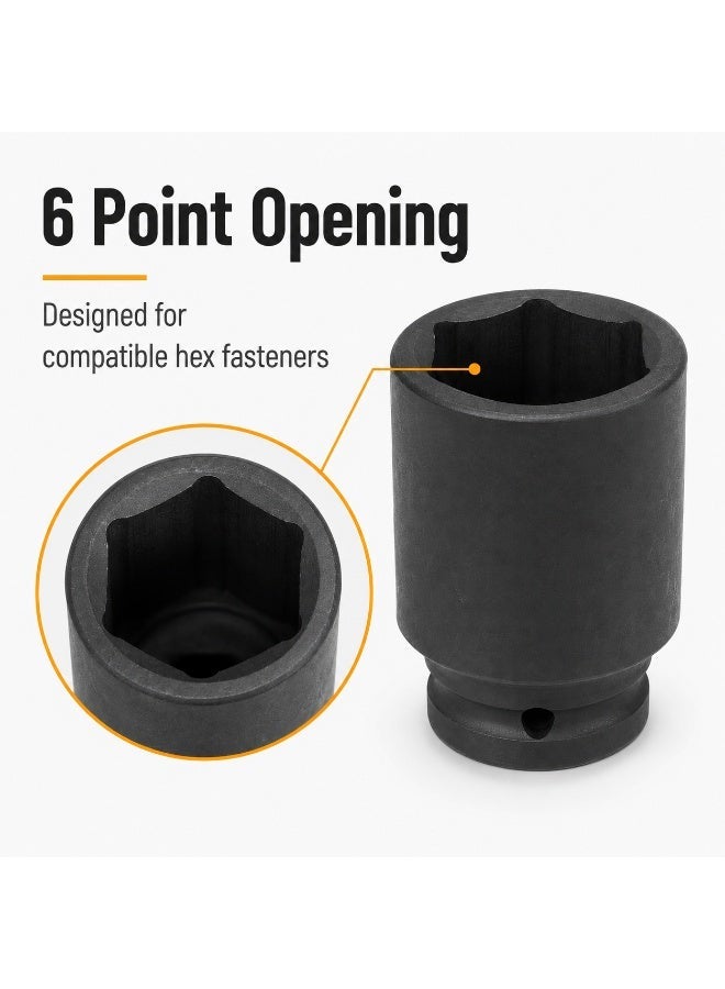 42mm Deep Impact Socket, 3/4 Inch Square Drive, 6 Point Cr-Mo Steel Heavy Duty Socket for Impact Wrench, Ratchet, Breaker Bar, Automotive & Workshop Use - Image 5