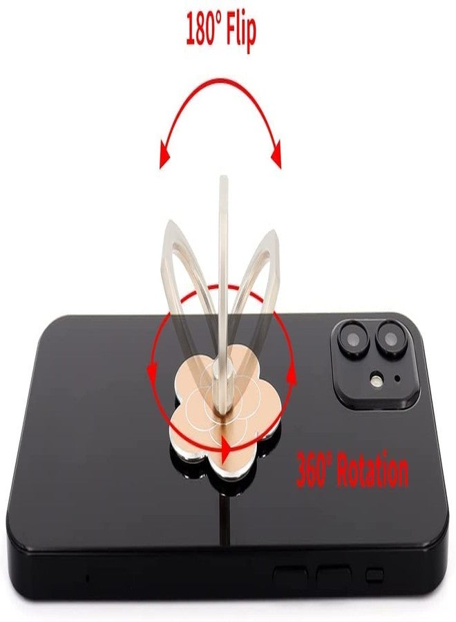 بولافارد حامل هاتف خلوي Boolavard Fwaytech على شكل زهرة، حامل معدني قابل للدوران 360 درجة مع حلقة إصبع، مناسب للهواتف الذكية، عبوة من 4 قطع (زهرة 4) - Image 4
