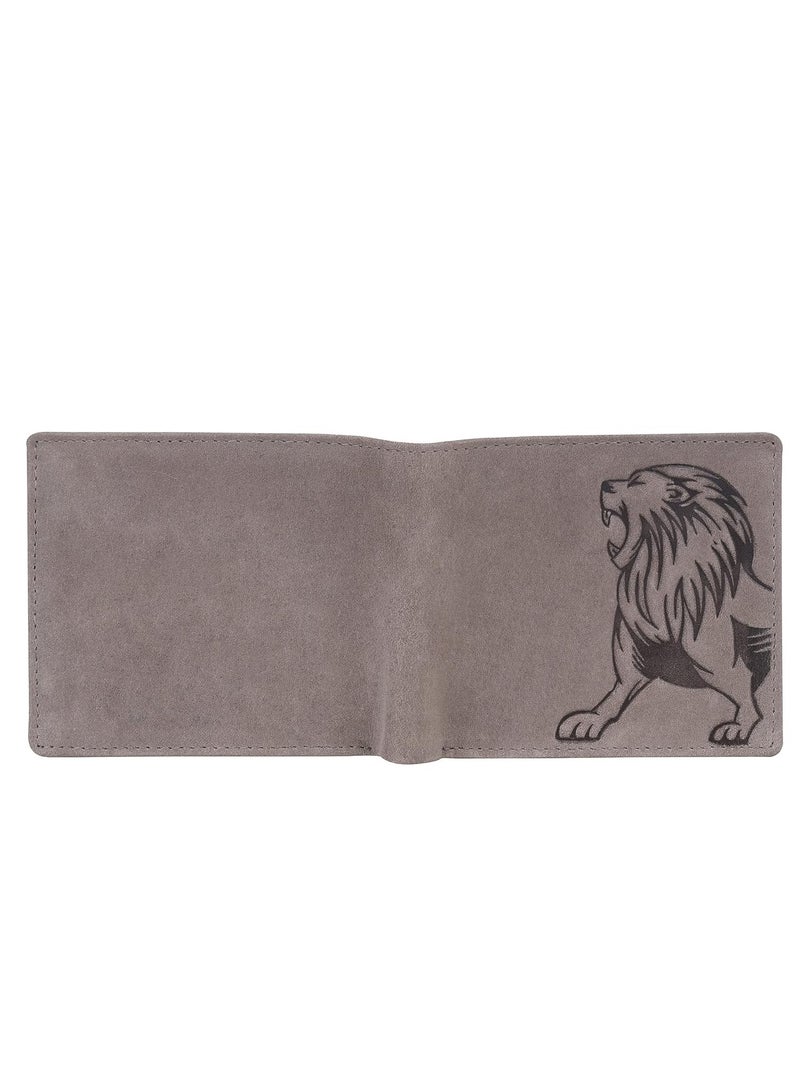 URBAN FOREST Leo Vintage Grey Leather Wallet for Men - Image 5
