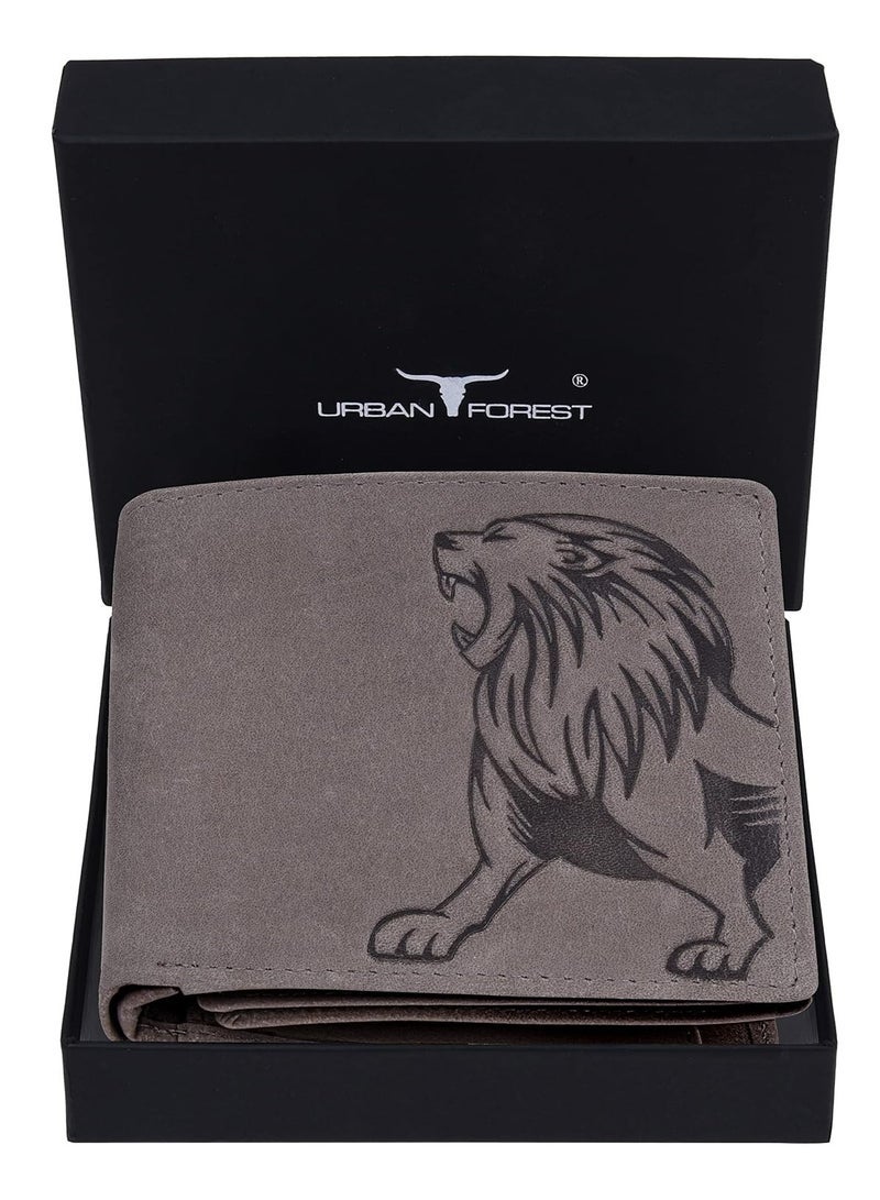 URBAN FOREST Leo Vintage Grey Leather Wallet for Men - Image 2