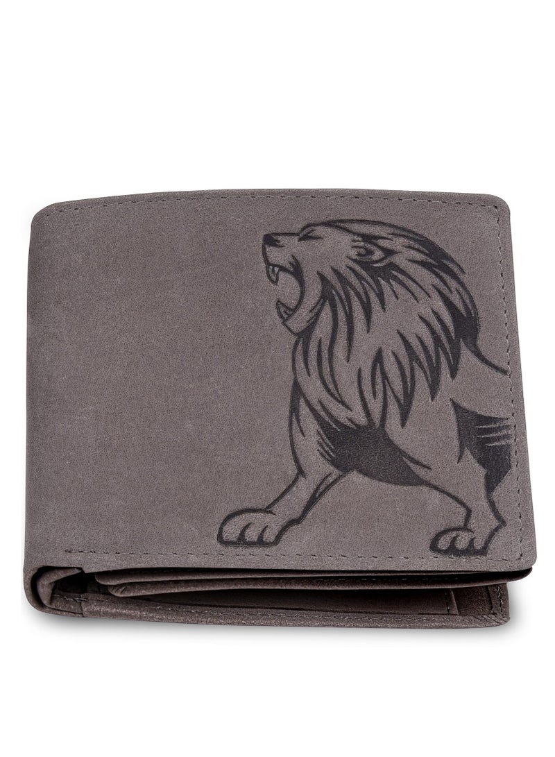 URBAN FOREST Leo Vintage Grey Leather Wallet for Men - Image 1