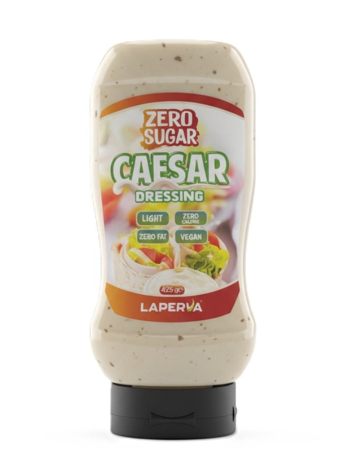 Laperva Zero Sugar Caesar Dressing Sauce 425 ml – Vegan, Low-Calorie, Diet & Keto-Friendly Salad Dressing - Image 1