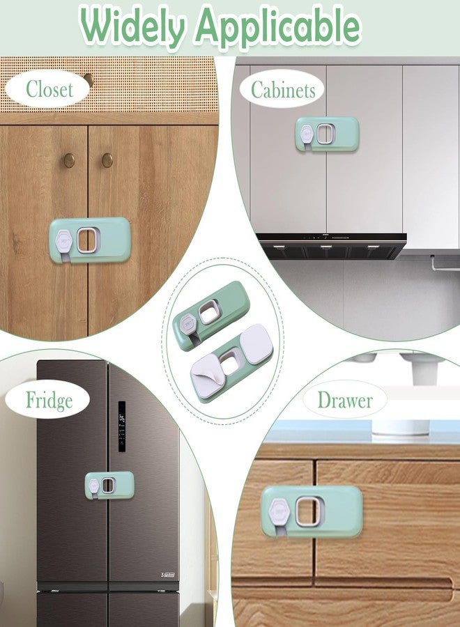 Zerolex Fridge Locks Child Proof, Refrigerator Lock, Strong Adhesive Fridge Door Lock, Easy Install Child Lock for Cupboard, Drawers, TV Cabinet, Essential Baby Safety Products, Green(Pack of-2) - Image 4