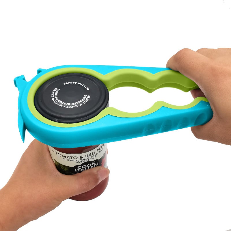 Otstar Jar Opener Bottle Opener and Can Opener for Weak hands, Seniors with Arthritis and Anyone with Low Strength, Mutil Jar Opener Get Lids Off Easily (Blue) - Image 1