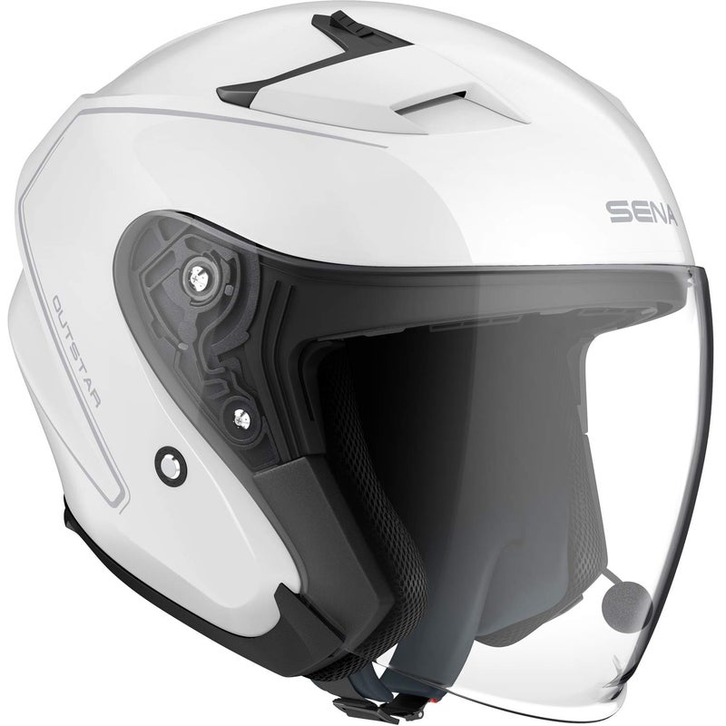 Sena Outstar Open Face Smart Helmet (Gloss White, M) - Image 1