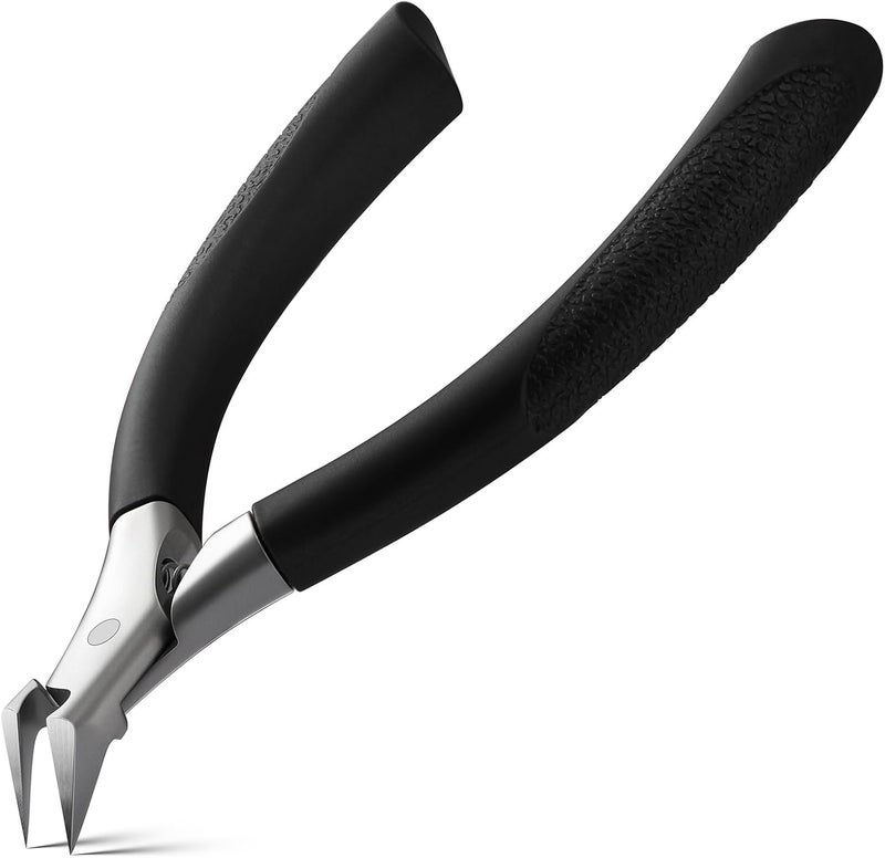 BEZOX Toenail Clippers for Ingrown Toenail Prevention, Straight Blade Podiatrist Nail Clippers for Thick Nails, Ergonomic Finger Nail Clippers for Adults, Seniors, Men and Women - Black