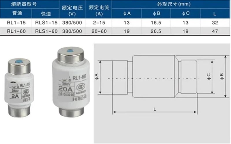 RLS1 15 Spiral Fast Acting Fuse 500V 5A 50 PCS Quick Fuse RL1 Tube Fuses - Image 5