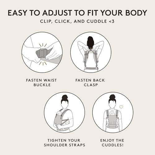 TULA Baby Tula Breathable Mesh Panel Free-to-Grow Baby Carrier - Adjustable, Comfortable, Newborn to Toddler Carrier - Ergonomic Fit for 7lbs to 45lbs - Back & Front Carry Options - Urbanista (Black) - Image 5